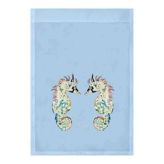 Betsy Drake FL388B 12.5 x 18 in. Betsys Seahorses on Light Blue Flag