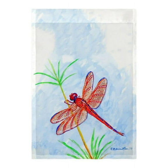 Betsy Drake FL773 Red Dragonfly Flag - 12.5 x 18 in.