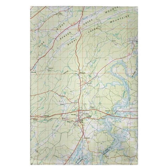 Betsy Drake GT977 20 x 20 in. Logan Martin Lake, AL Nautical Map Guest Towel