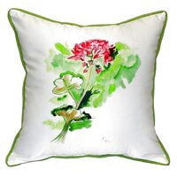 Betsy Drake  Geranium Small Outdoor-Indoor Pillow 12''x12''