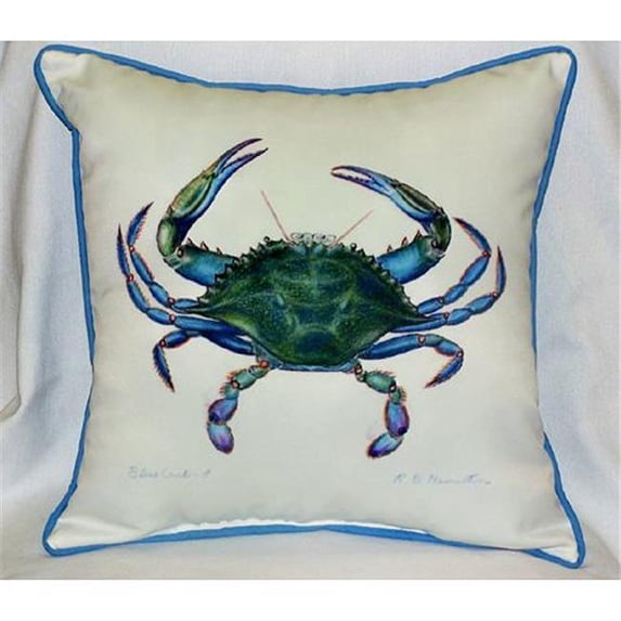 Betsy Drake HJ005 Blue Crab- Male Art Only Pillow 18''x18''
