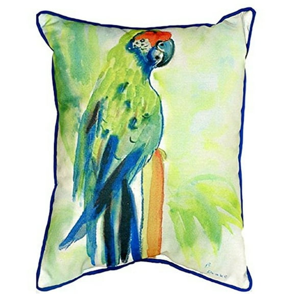 Betsy Drake HJ020 16 x 20 in. Green Parrot Large Indoor & Outdoor Pillow