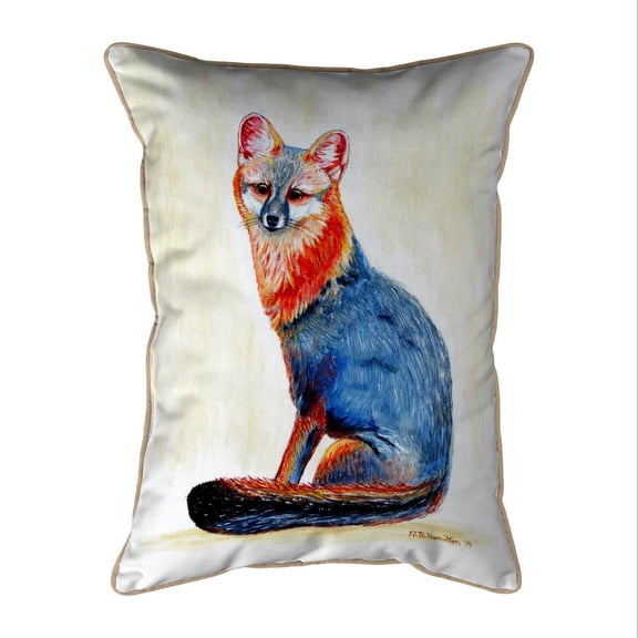 Betsy Drake Interiors Gray Fox Large Indoor/Outdoor Pillow 16x20