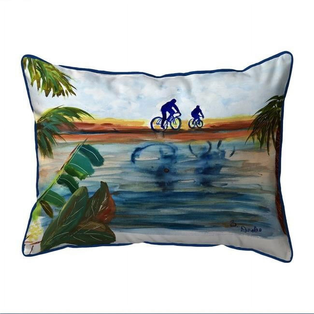 Betsy Drake HJ1198 16 x 20 in. Two Bikers Indoor & Outdoor Pillow, Large