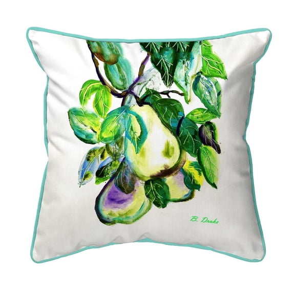 Betsy Drake HJ1373 18 x 18 in. Hanging Pears Indoor & Outdoor Pillow - Large