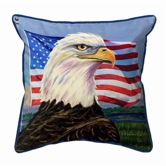 Betsy Drake HJ1397 18 x 18 in. Eagle & Flag Indoor & Outdoor Pillow - Large