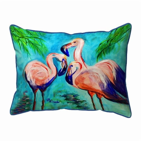 Betsy Drake HJ1458 Betsys Flamingo IV Large Indoor & Outdoor Pillow - 16 x 20 in.