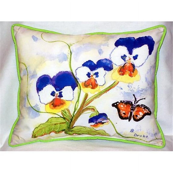Betsy Drake HJ209 Pansies Large Indoor & Outdoor Pillow 16 x 20