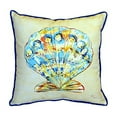 thumbnail image 1 of Betsy Drake HJ304 18 x 18 in. Teal Scallop Large Indoor & Outdoor Pillow, 1 of 3