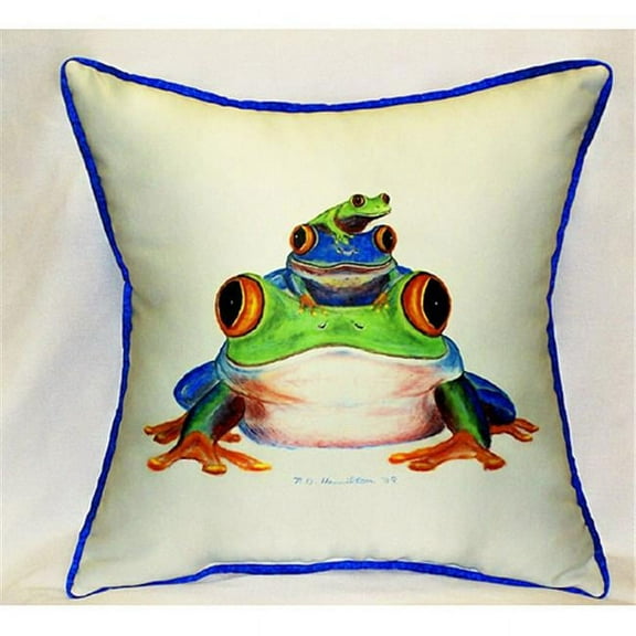 Betsy Drake HJ456 Stacked Frogs Art Only Pillow 18''x18''