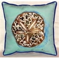 thumbnail image 1 of Betsy Drake HJ605C Sand Dollar - Teal Indoor & Outdoor Throw Pillow- 18 x 18 in., 1 of 4