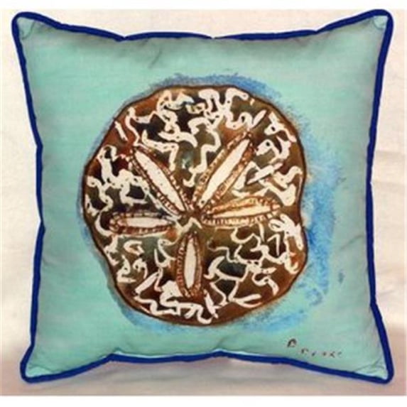 Betsy Drake HJ605C Sand Dollar - Teal Indoor & Outdoor Throw Pillow- 18 x 18 in.