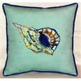 thumbnail image 1 of Betsy Drake HJ606C Betsys Shell - Teal Indoor & Outdoor Throw Pillow- 18 x 18 in., 1 of 4