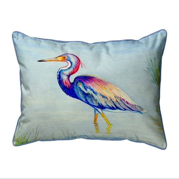 Betsy Drake HJ756 16 x 20 in. Tri-Colored Heron Large Indoor & Outdoor Pillow