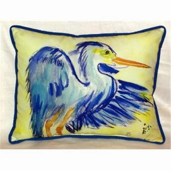 Betsy Drake HJ963 Teal Blue Heron Indoor & Outdoor Throw Pillow- 16 x 20 in.