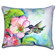 thumbnail image 1 of Betsy Drake Hummingbird and Hibiscus Zippered Throw Pillow, 1 of 3