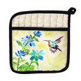 thumbnail image 1 of Betsy Drake PT1009 Aqua Hummingbird Pot Holder, 1 of 1