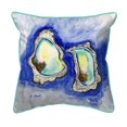 thumbnail image 1 of Betsy Drake Interiors Aqua Oysters Large Indoor/Outdoor Pillow 18x18, 1 of 3