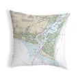 thumbnail image 1 of Betsy Drake Interiors Baldhead Island, NC Nautical Map Noncorded Indoor/Outdoor Pillow 18x18, 1 of 2