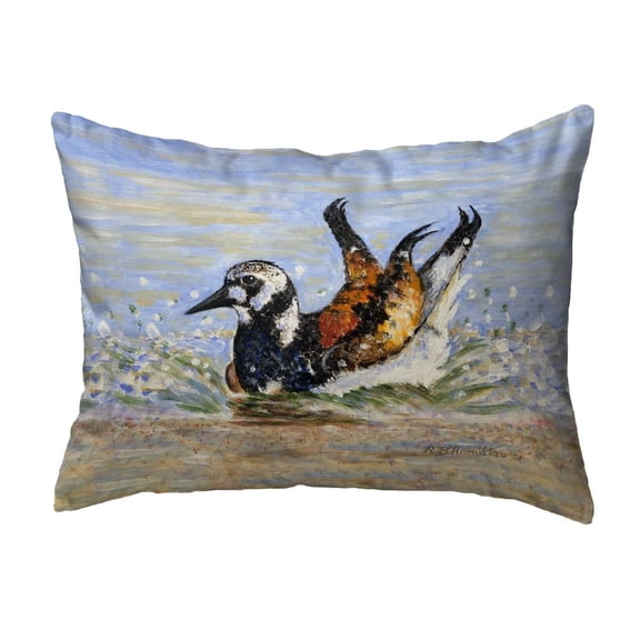 Betsy Drake Interiors Beach Bird Bath Small Noncorded Pillow 11x14