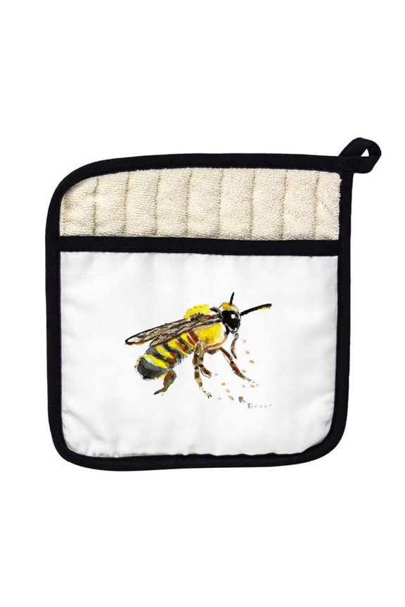PT731 Bee on White Pot Holder