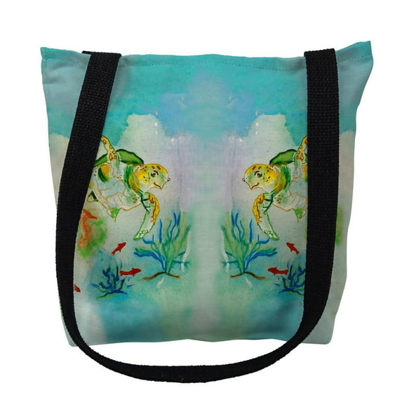 Betsydrake TY098G 18 x 18 in. Betsys Sea Turtle Tote Bag - Large