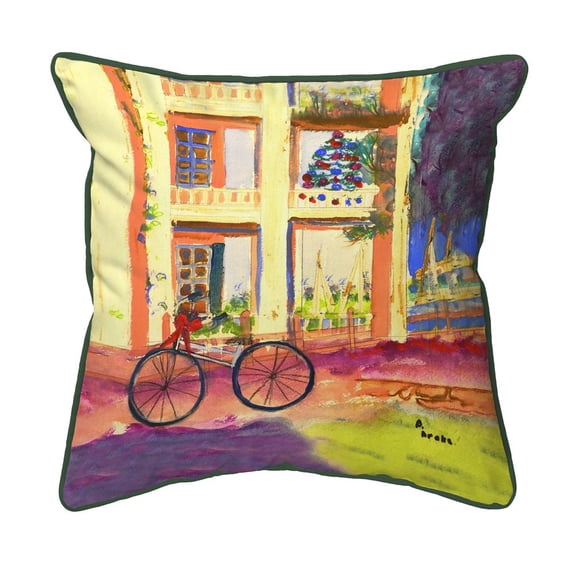 Betsy Drake Interiors Bike For Christmas Extra Large Zippered Pillow 22x22