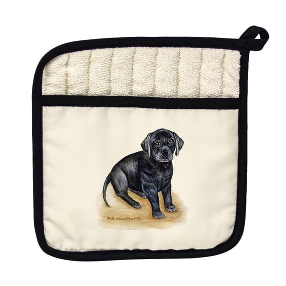 Betsy Drake PT069 Black Lab Pot Holder