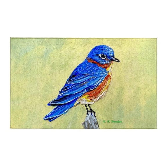 Betsy Drake Interiors DR1588 Blue Bird II Indoor Dornier Area Rug 20x32