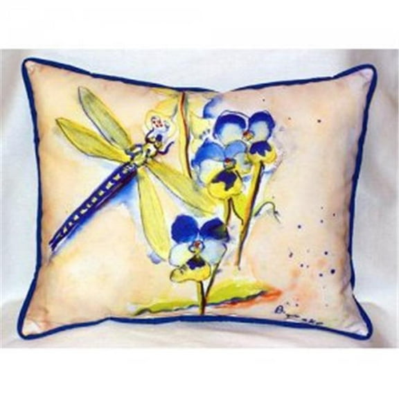 Betsy Drake Interiors Blue Dragonfly Indoor & Outdoor Throw Pillow - 20 x 24 in.