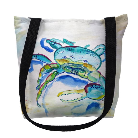 Betsydrake TY1014G 18 x 18 in. Blue Fiddler Crab Tote Bag - Large