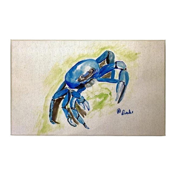 Betsy Drake Interiors DR1567 Blue Land Crab Indoor Dornier Area Rug 20x32