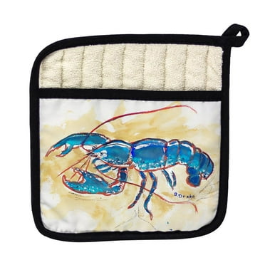 Betsy Drake Interiors Blue Lobster Pot Holder