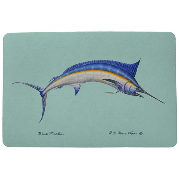 Betsy Drake Interiors Blue Marlin Door Mat 18x26
