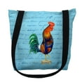 thumbnail image 1 of Betsydrake TY037BS 13 x 13 in. Blue Rooster on Blue Script Tote Bag - Small, 1 of 1