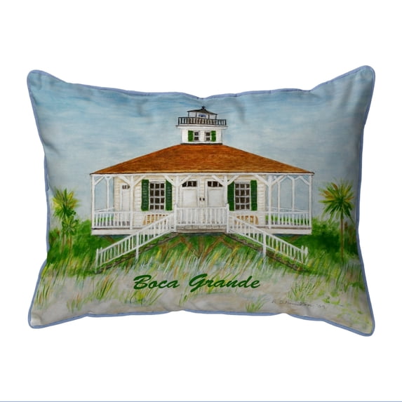 Betsy Drake SN726 11 x 14 in. Boca Grande Lighthouse Small Indoor & Outdoor Pillow