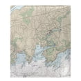 thumbnail image 1 of Betsy Drake Interiors Branford Harbor, CT Nautical Map Fleece Throw, 1 of 1