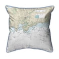 thumbnail image 1 of Betsy Drake Interiors Branford Harbor - Indian Neck, CT Nautical Map Small Corded Indoor/Outdoor Pillow 12x12, 1 of 2