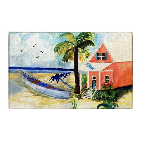 Betsy Drake Interiors DR1552 Canoe & House Indoor Dornier Area Rug 20x32