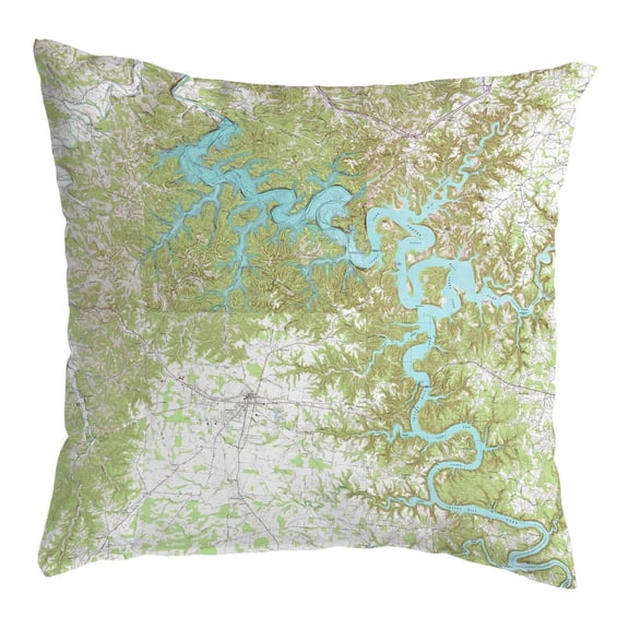 Betsy Drake Interiors Center Hill Lake, TN Nautical Map No Cord Pillow 16x20