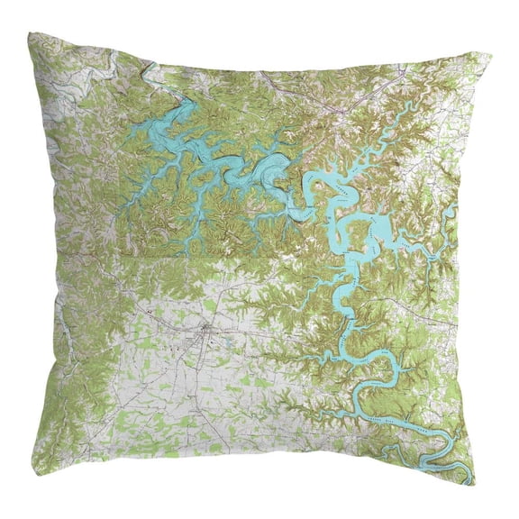 Betsy Drake Interiors Center Hill Lake, TN Nautical Map Small Noncorded Pillow 11x14