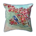 thumbnail image 1 of Betsy Drake Interiors Cherry Blossoms Small Indoor/Outdoor Pillow 12x12, 1 of 2