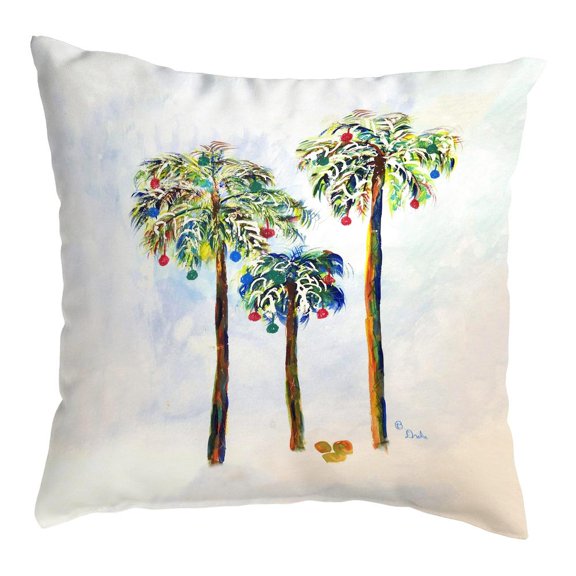 Betsy Drake Interiors Christmas Palms No Cord Pillow 18x18