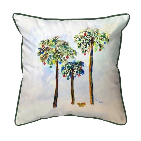 Betsy Drake Interiors Christmas Palms Small Indoor/Outdoor Pillow 12x12