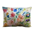 thumbnail image 1 of Betsy Drake Interiors SP1524 Colorful Flowers Suede Indoor Zippered Pillow 14x20, 1 of 1