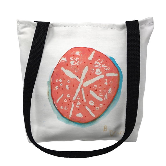 Betsydrake TY092S 13 x 13 in. Coral Sand Dollar Tote Bag - Small