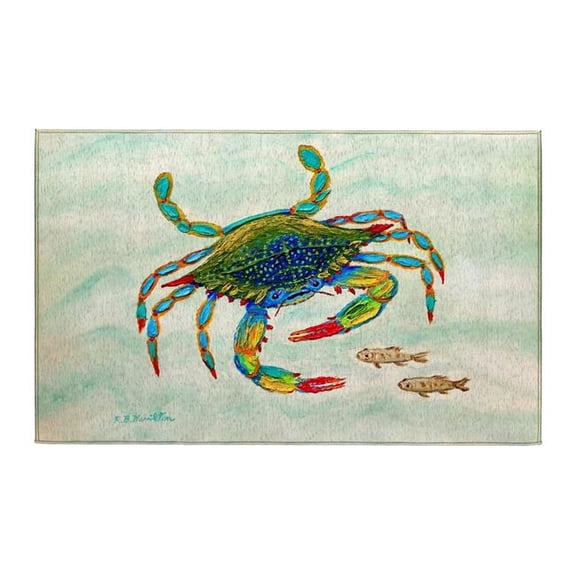 Betsy Drake Interiors DR1543 Crab & Fish Indoor Dornier Area Rug 20x32
