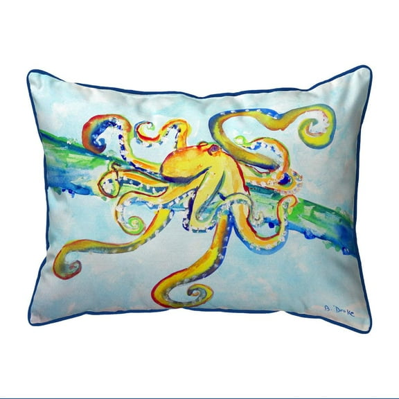 Betsy Drake Interiors Crazy Octopus Large Indoor/Outdoor Pillow 16x20