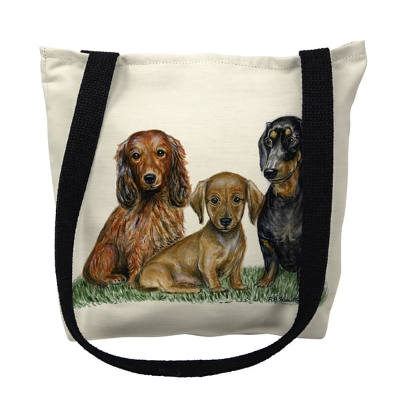 Betsydrake TY074G 18 x 18 in. Dachshunds Tote Bag - Large
