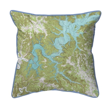 Betsy Drake Interiors Dale Hollow, TN Nautical Map Small Indoor/Outdoor Pillow 12x12